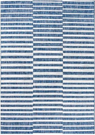 Jonathan Y Designs Sukie Modern Offset Stripe Indoor/Outdoor Area Rug in Blue/ivory at Nordstrom, Size 3Ft 0In X 5Ft 0In