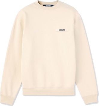 Jacquemus Mens Gros Grain Sweatshirt - Beige Cotton - Size X-Large