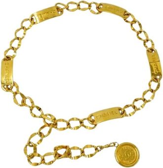 Chanel Pre-owned Vintage Kettingriem - Dames - Vintage Accessoires - Geel - ONE Size - Vintage