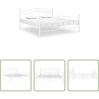vidaXL vidaXL Letto matrimoniale - Giroletto Bianco in Metallo 180x200 cm