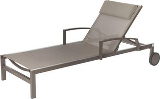 Hesperide Sedia a sdraio a 2 ruote in alluminio trattato con polveri epossidiche ocala nocciola e tonka - Hespéride