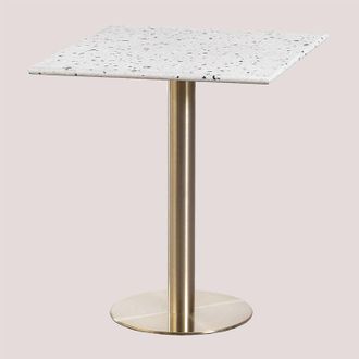 Sklum Sklum - Tavolo da bar quadrato in terrazzo (60x60 cm) Malibu Oro champagne