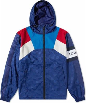 Tommy Hilfiger Colour-Blocked Hooded Track Jacket - Heren - Zomerjassen - Blauw - M - Polyester - Jassen