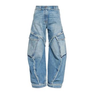 Versace Loose-fit Jeans, female, Blue, Size: W24 Low-Waist Cargo Jeans