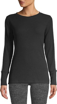 Calvin Klein Womens Performance Knit Stripe Pullover Top In Black
