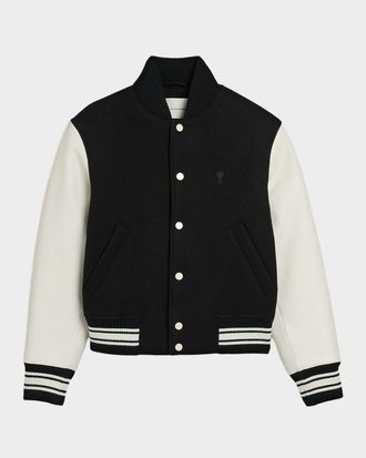Ami Men & apos;s Padded Varsity Jacket