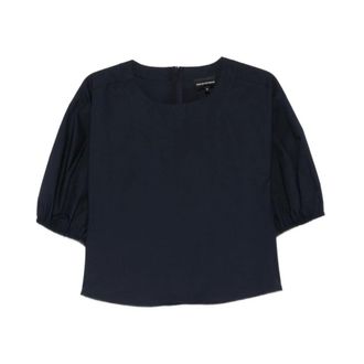 Emporio Armani Blouses, female, Blue, Size: 2XS Emporio Armani Top