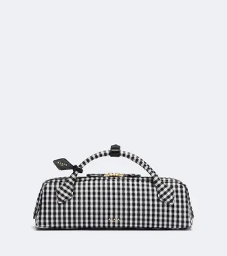 Alaia Ala&iuml;a Le Teckel gingham top-handle bag
