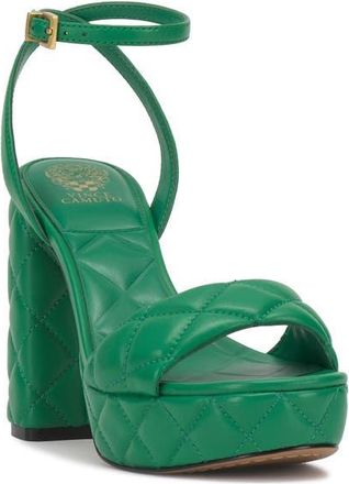 Vince Camuto Pendry Ankle Strap Platform Sandal in Emerald at Nordstrom, Size 9