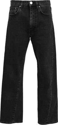 Toteme Twisted Straight-Leg Jeans in Black Cotton