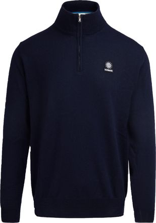 Sandbanks Mens Quarter zip Merino Knitwear Navy - Size X-Large