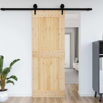 Berkfield Home Door NARVIK 85x210 cm Solid Wood Pine in Brown