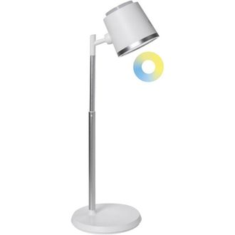 Beliani L&aacute;mpara Led Para Escritorio Y Pared De Oficina En Casa 2 En 1 Con Brazo Desmontable Y Regulador De Intensidad Continuo Cct Blanco Libra