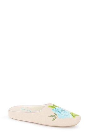 Patricia Green Embroidered Peony Slipper in Linen at Nordstrom, Size 10