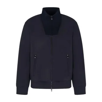Emporio Armani Zip-throughs, male, Blue, Size: 2XL Zip-through Sweatshirt