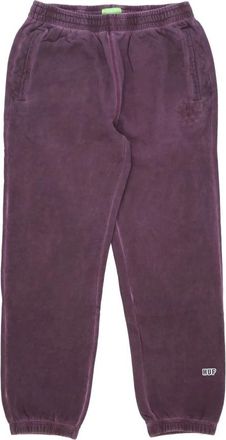 HUF Fleece Trainingsbroek in Wijn - Heren - Sweatpants - Rood - XL - Katoen - Broeken