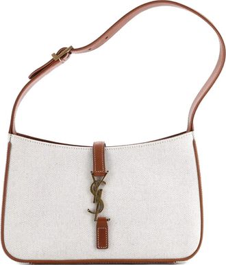 Saint Laurent Le 5 a 7 Canvas Small hobo bag - Bruin