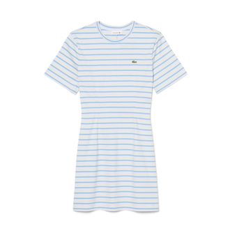 Lacoste Korte, gestreepte jurk met korte mouwen en ronde hals