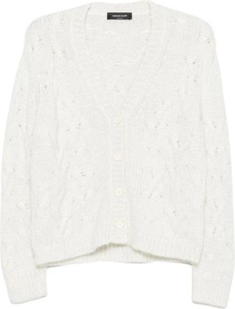 Fabiana Filippi Truien Beige - Dames - Vesten - Wit - 2XS - Pailletten - Truien & Vesten