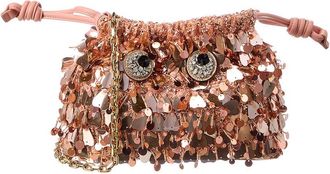 Anya Hindmarch Embellished Shrimp Satin & Leather Shoulder Bag