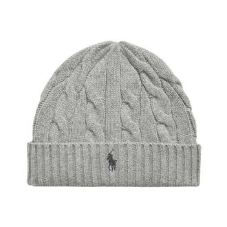 Polo Ralph Lauren Wollen muts van kasjmiermix - Heren - Accessoires - Grijs - Maat: ONE Size Wol