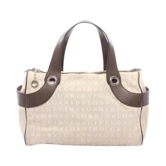 Bulgari Pre-owned Vintage Handbag - Dames - Pre-owned - Beige - Maat: ONE Size Leer