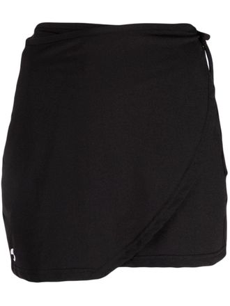 OperaSPORT wrap-design high-waisted miniskirt - women - Recycled Polyamide/Spandex/Elastane - M - Black