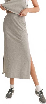 Sadie & Sage Break A Sweat Maxi Skirt In Heather Grey