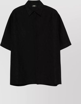 Fendi oversized jacquard linen shirt