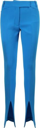 The Attico Front Slit Tailored Broeken - Dames - Slim Fit Broeken - Blauw - S - Katoen - Broeken