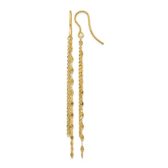 Diamond2Deal 14K Yellow Gold Tassel Shephard Drop Dangle Earrings