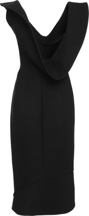 Bottega Veneta Womens Midi Dress Cotton Blend Black Viscose