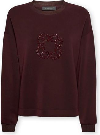 Elena Miro Sweatshirt met Monogram Borduurwerk - Dames - Hoodies - Rood - XS - Polyester - Hoodies & sweatvesten
