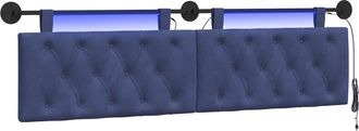 vidaXL Cabecero Colgante Con Luz Led Azul Polic&iacute;a Terciopelo Vidaxl