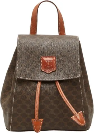 Celine Brown Pvc Leather Backpack (Pre-Owned)