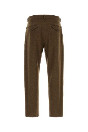 Jil Sander Mens Brown Felt Pant 923 Exterior: Virgin Wool Pantaloni Trousers