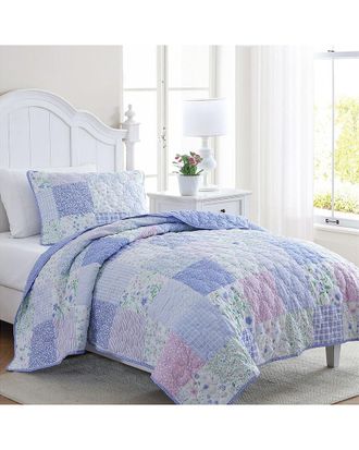 Laura Ashley Parker Patchwork Lightweight Reversible Quilt Set