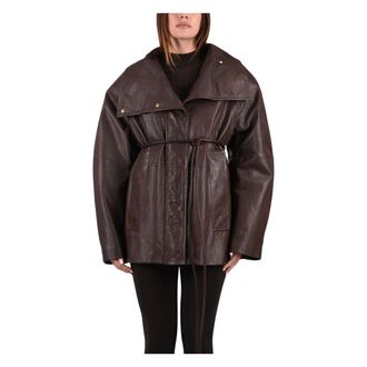 Sportmax Chaqueta de piel - Jackets - Mujer - Marr&oacute;n - S