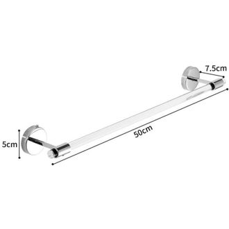 OEM Toallero De Pared De Acr&iacute;lico Transparente Para Ba&ntilde;o - 50,8 Cm - Dise&ntilde;o Elegante Y Duradero