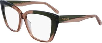 Ferragamo SF2939N 326 Transparent Khaki/Light Brown 54mm