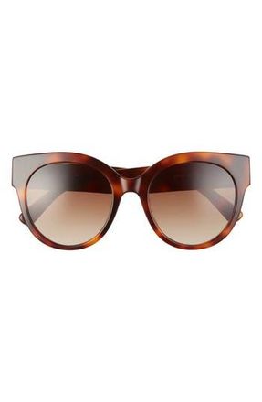 Longchamp 53mm Gradient Round Sunglasses in Havana/Brown Gradient at Nordstrom Rack