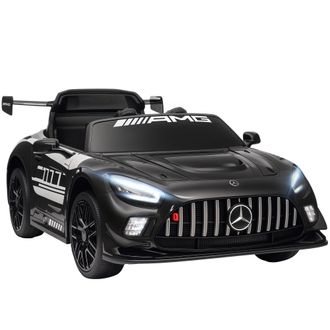 OEM Coche El&eacute;ctrico Para Ni&ntilde;os Mercedes-amg Gt3 Evo Con Mando A Distancia Motor Doble Ruedas Auxiliares Asa M&uacute;sica Negro