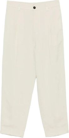 Barena Rechte Broek - Dames - Straight fit broeken - Beige - M - Leer - Broeken