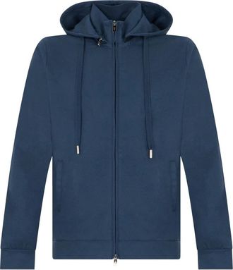 Fedeli Zip-through Hoodie - Heren - Vesten met rits - Blauw - M - Kasjmier - Hoodies & sweatvesten