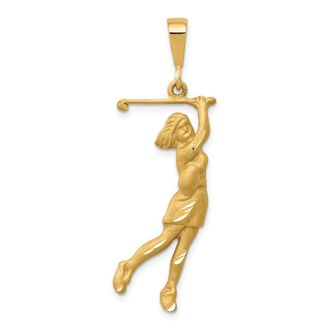 Diamond2Deal 10k Yellow Gold Golfer Charm
