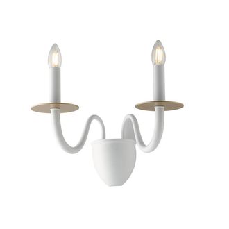 Netlighting ARMSTRONG Twin 2 Light Candle Wall Light White 45x36x26cm | Size: 45 x 36 x 26 cm