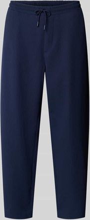 Review Hose mit elastischem Bund in Plissee-Optik in Marine, Gr&ouml;&szlig;e XXL