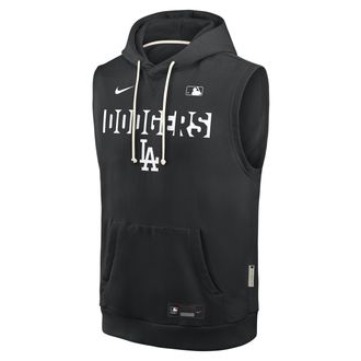 Nike Los Angeles Dodgers Authentic Collection Standard Issue Nike Mens Dri-FIT MLB Sleeveless Pullover Hoodie in Black | 03B400ALD-4T2