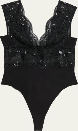 Livy Mirage Sequin Soutache Lace Bodysuit