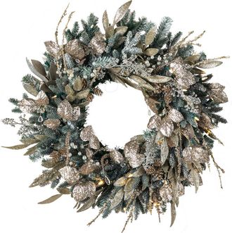 Balsam Hill Champagne and Crystal Wreath in Green at Nordstrom